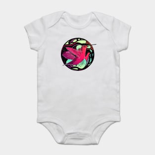 Blue Red Blend Circle of The Hummingbird Baby Bodysuit